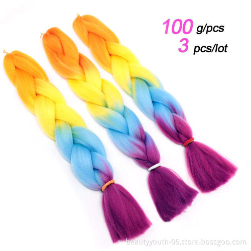Wholesale Hair Extension High Quality Raw Material Ombre Jumbo Braid Synthetic Hair For Braiding